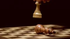 Two kings alone on Chess Board, One Knocked Over