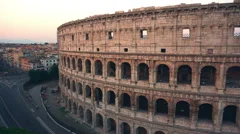 Colosseum, Rome, Italy. Aerial Roman Coliseum on sunrise.