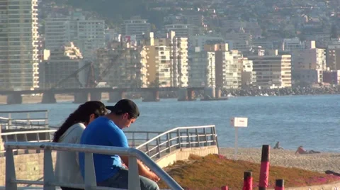0576  Beaches in Vina del Mar Stock Footage 34807545