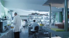 Timelapse footage of a team of scientists that are working in a laboratory
