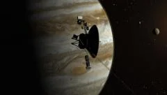 Voyager space probe orbiting Jupiter