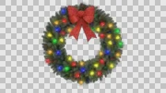 Christmas Holiday Wreath With Blinking Lights & Bow APLHA LOOP