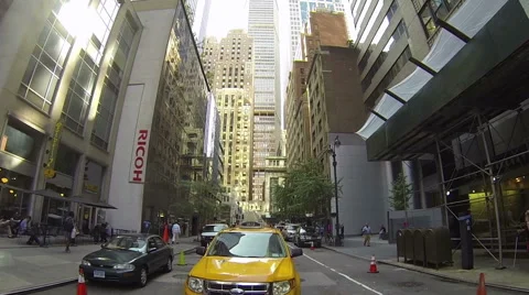 0583 Camera movement from a cab to high buildings Stock Footage 44617938