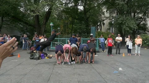 0588 Slow motion of a street performer Stock Footage 44625216