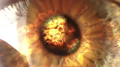 Eye Iris and Big Fire Explosion