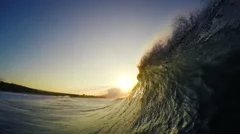 POV Man Surfing Ocean Wave, Extreme Sport HD Slow Motion