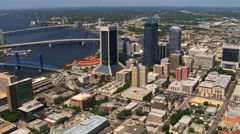 Aerial orbit of downtown Jacksonville, Florida. Shot in 2007.