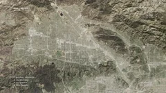 Aerial surveillance flyover of the Northwest Los Angeles metro area