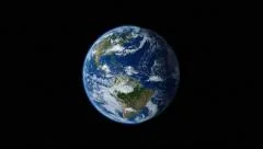 Earth zoom in from space to street level. Zoom to North America. 4K