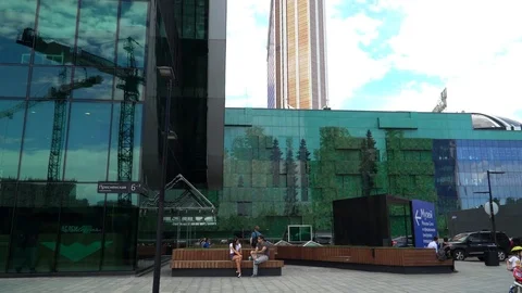 06 Aug 2017. Russia. Moscow. Moscow-city Business centre. The Evolution Tower Stock Footage