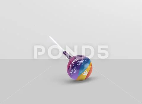 06 Ball Lollipop Candy Mock-Up PSD Template