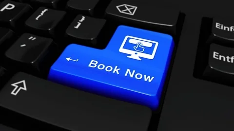 06. Book Now Round Motion Enter Button On Computer Keyboard with Text and icon 動画素材 95198512