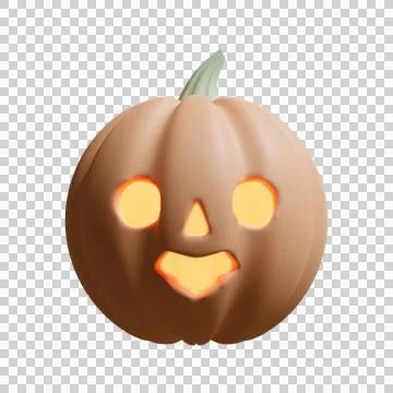 06 Halloween Pumpkin 3D Render Element Stock Illustration