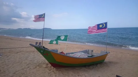 06 Malaysia n PAS n Boat n Beach Stock Footage 145648824