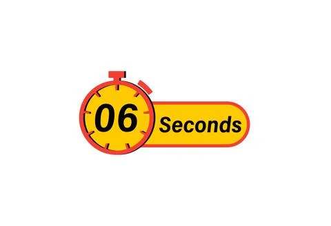 06 Seconds timer Clock, Timer icon, countdown icon. Time measure. Chronomet.. Stock Illustration