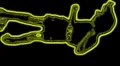 06 - Vertical HD sexy dancer silhouette - yellow neon on black HD Footage