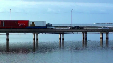 0601  Brige over the river Stock Footage 34853406