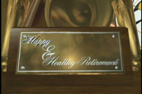 0604 Retirement pen set clock watch Stock Footage 840407
