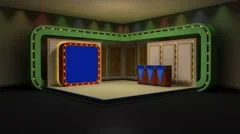 LiteSet31 Angle A Game Show Set with Screen and Contestant Podiums
