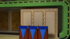 LiteSet31 Angle B Game Show Set with Screen and Contestant Podiums