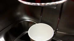 Filling cup up at restaurant with soda 4k