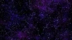 Connected Stars and Space Animation - Loop Purple