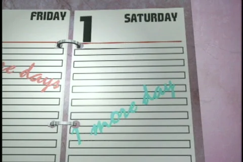 0611 count down calendar wedding Stock Footage 840356