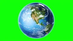 4K Realistic Earth Rotating (Loop on Greenscreen)