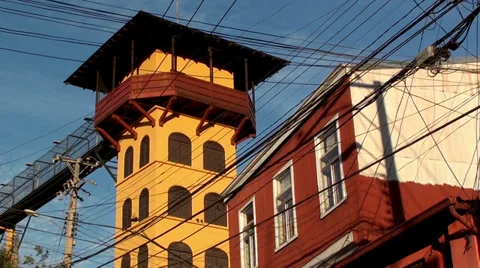 0618  Elevator Polanco Valparaíso Stock Footage 36423219