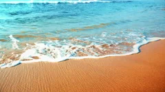 4K Seamless Looping Shot of Sand Beach, Gentle Turquoise Waves