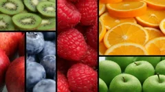 Fresh fruit backgrounds, video montage