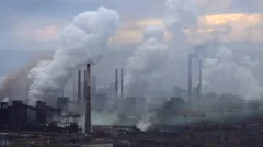 Air Pollution From Industrial Plants. Large Plant on the Background of the
