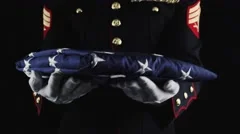 Marine Solider Handing Over American Flag