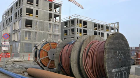 0633 UHD construction site at work Video stock 48239447