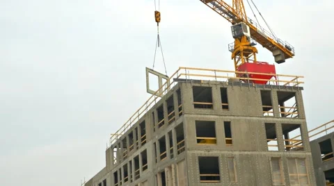 0634 UHD crane construction site at work Video stock 48240252