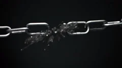 Metal Chain links going limp and tightened until weakest link explodes animation