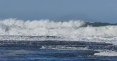 Crashing Waves storm sea swells with white wash waves