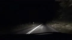 Night Traffic on Road, Driving Car in Dark Highway, Traveling View, POV 4K 