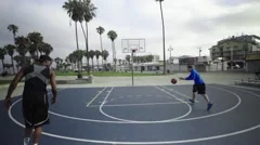 Two Men Alley-Oop and Slam Dunk Outside.