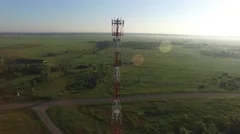 Flying around the cell tower. Sunny summer day.