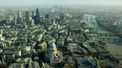Aerial view over English Capital City London England