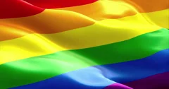 waving colorful of gay pride rainbow flag, civil right flag seamless looping