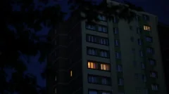 Night time Establishing Shot of Apartment building