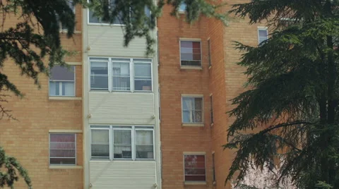 0653 Apartments in a suburbs Stock Footage 48763971