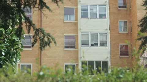 0654 Apartments in a suburb Stock Footage 48706430