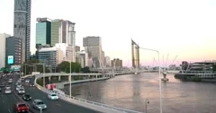 Brisbane River and CBD city Skyline Queensland Australia 