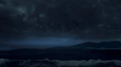 Ocean storm thunder lightinging sound fx heavy winds strong current night time