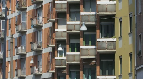 0656 Apartments in a suburb Stock Footage 48707625