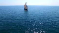Tall ship at sea, majestic vessel sailing in deep blue waters