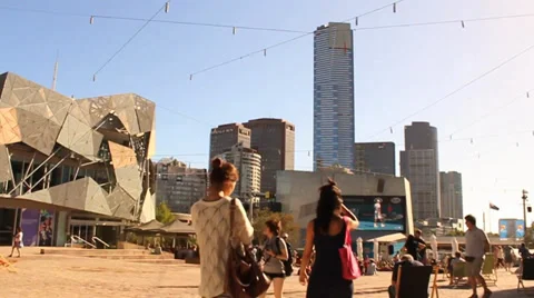 066 federation square Stock Footage 34194075
